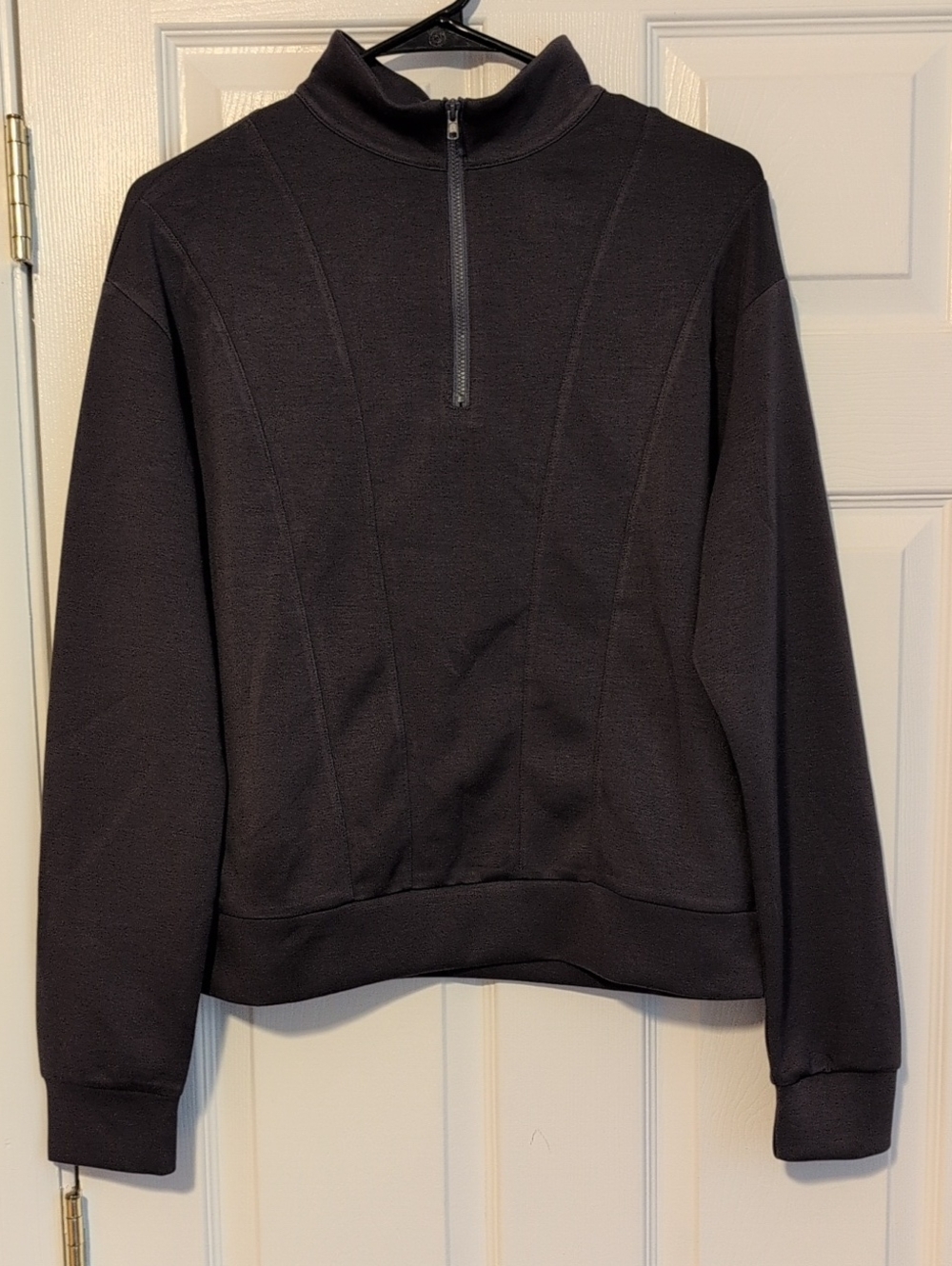 Quarter-Zip Heather Gray Pullover Yoga Sweatshirt NWT